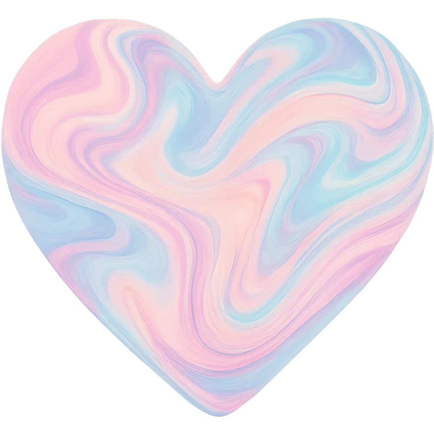 heart with a swirling pastel marble, digital illustration, no background emoji