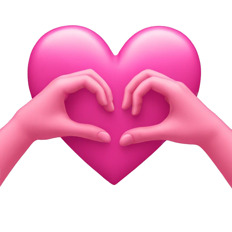 Pink hands making heart emoji