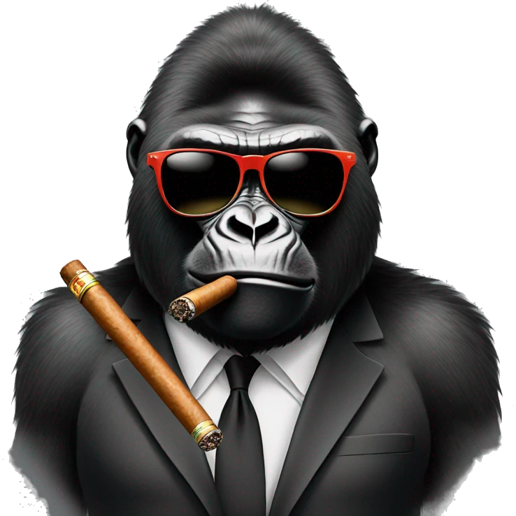 Gorilla with sunglasses with a cigar in it’s mouth  emoji