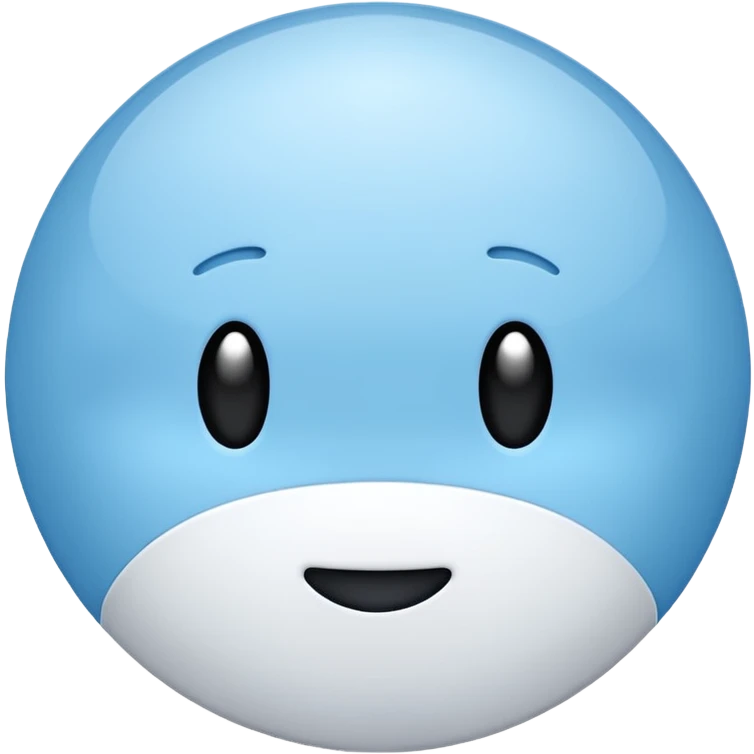 Pluto as a planet, icy blue and white, simple and round, no text emoji