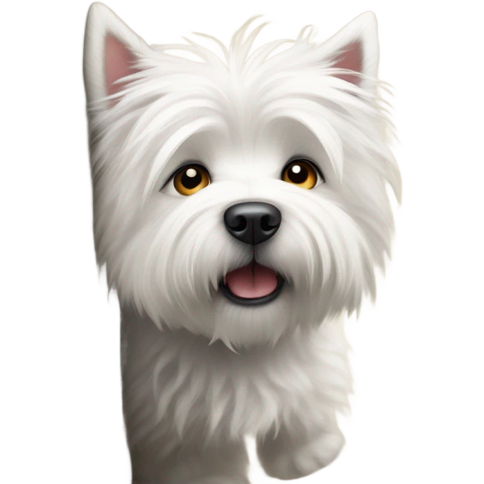 West highland terrier peeking around corner  emoji
