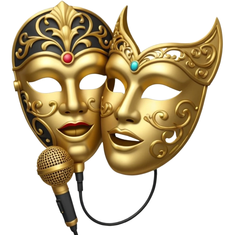 theater mask and microphone emoji