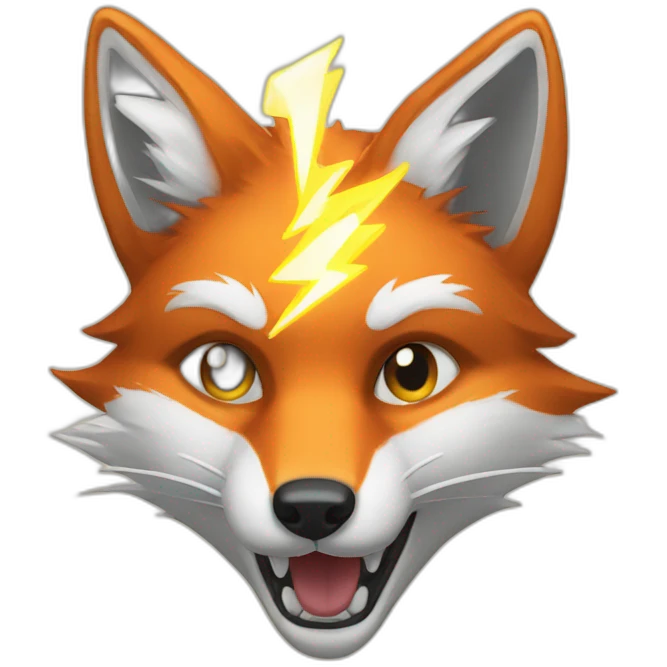 Fox with Lightning bolts emoji