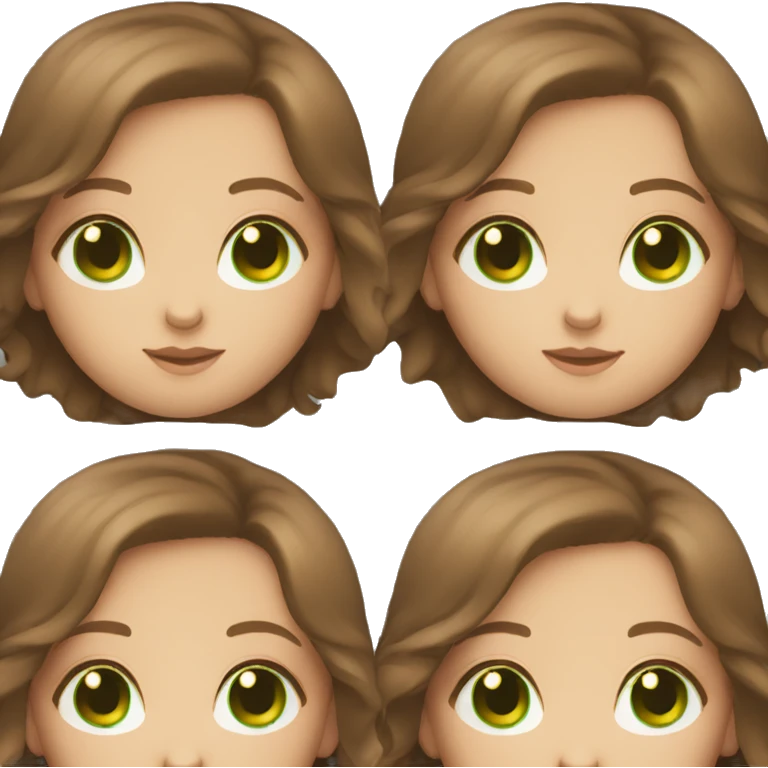 girl with brown hair fair skin and green eyes  emoji