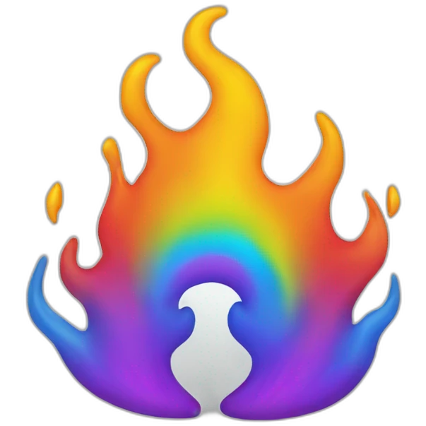 Rainbow flames emoji