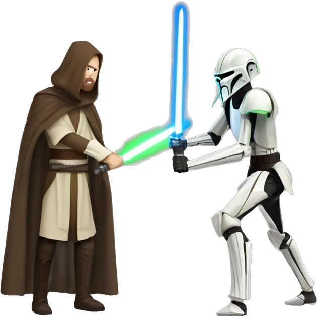 Obi wan kenobi fighting general grievous  emoji