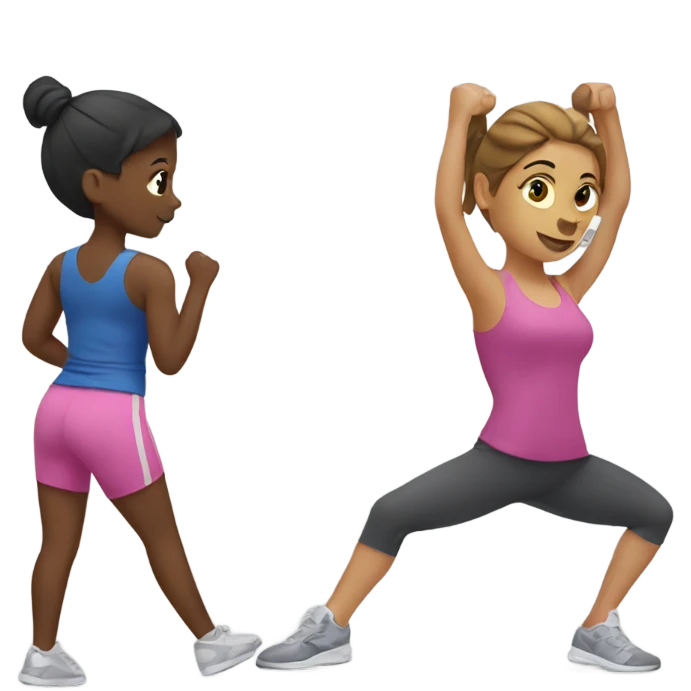  Two Girls working out together emoji