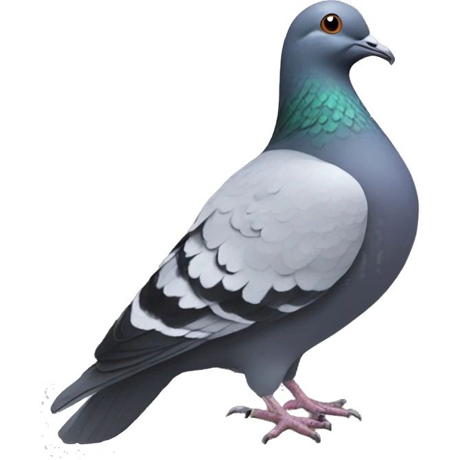 pigeon stroking a big orb emoji