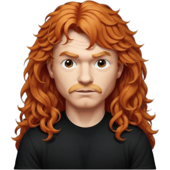Ginger dave mustaine with curly hair and bangs emoji