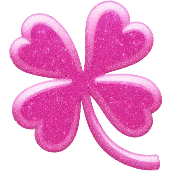 Pink Sparkly 4-leaves clover with L.C written emoji