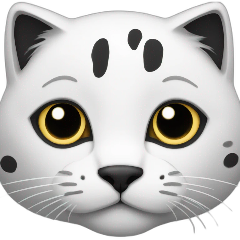White with black blobs cat emoji