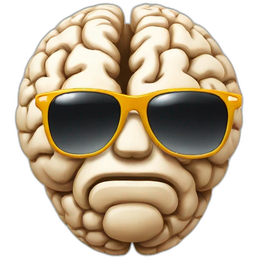 Brain wearing sunglasses emoji