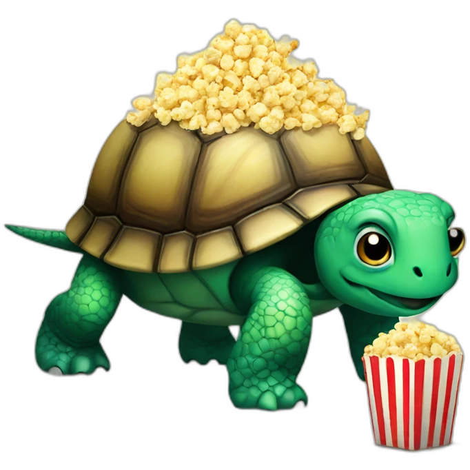 a turtle on of popcorn emoji