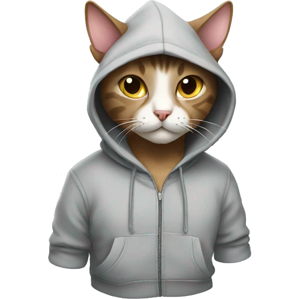 cat wearing a hoodie emoji