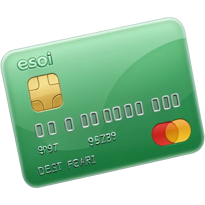 debit card emoji in light green color emoji