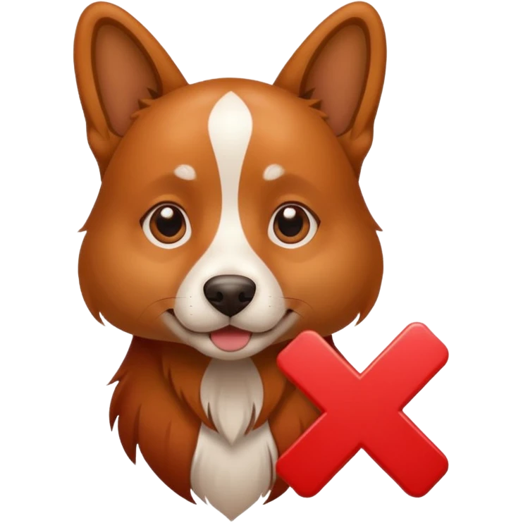 Dog check mark red emoji