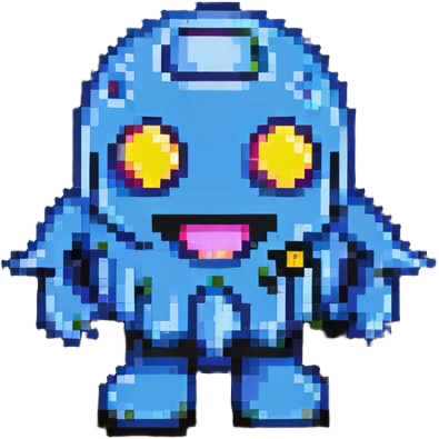 classic Pac-Man ghost character in 8-bit arcade style with wavey bottom edge emoji