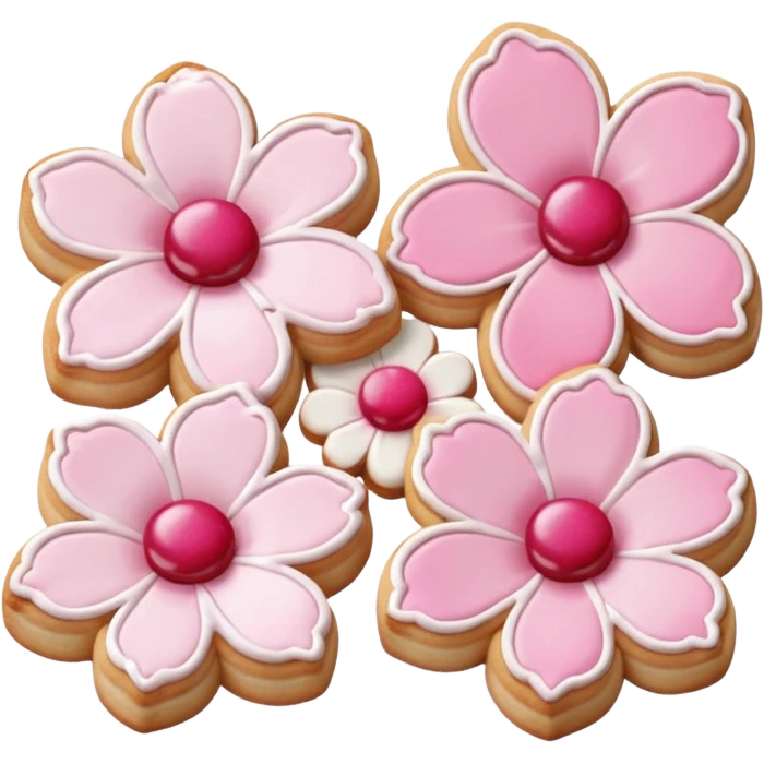 Cherry blossom shaped cookies emoji