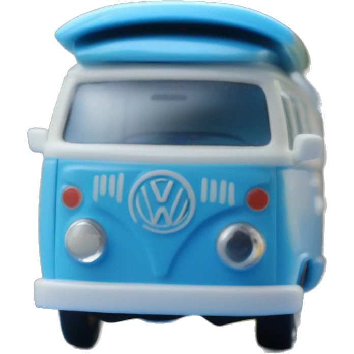 Side view Mattel hot wheels Volkswagen Kool Kombi tooned car.blue  emoji