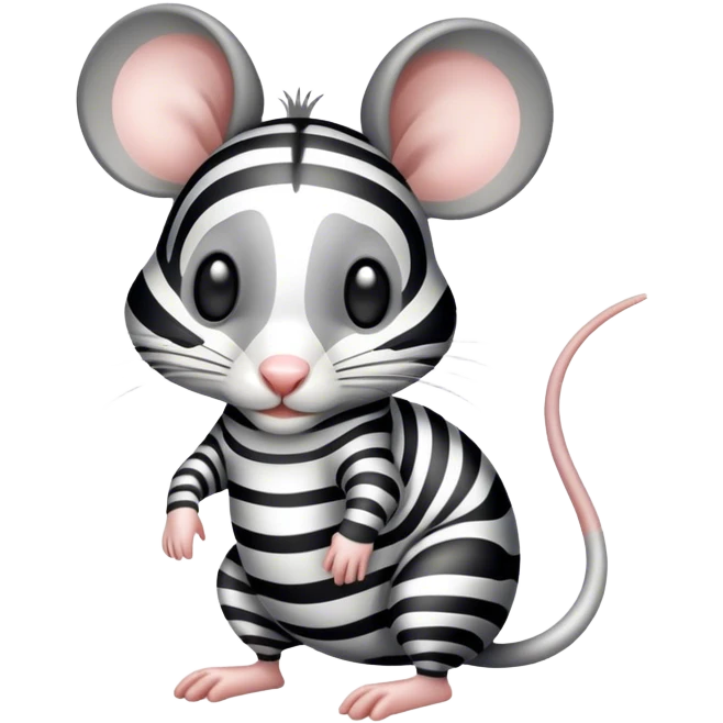 A MOUSE WITH THE BODY OF A ZEBRA emoji