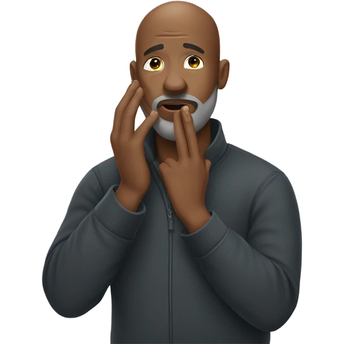 Bald head black guy with beard facepalm emoji
