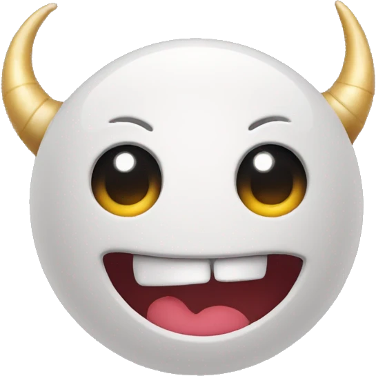 an emogi face with a horn emoji