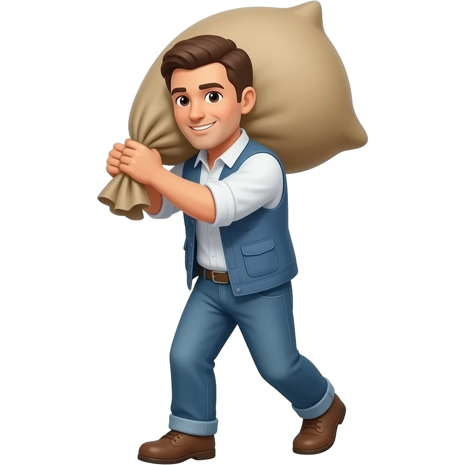 guy carry a sack full body emoji