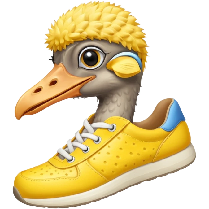  ostrich-in-yellow sneakers emoji