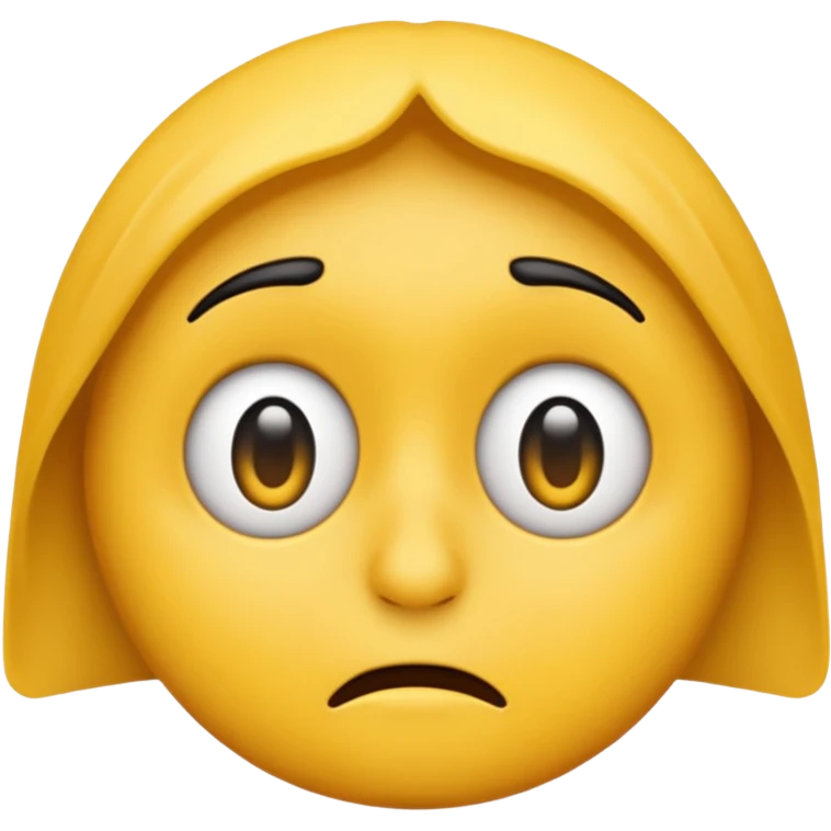 Sad, confused, emoji face not human, black eyes emoji