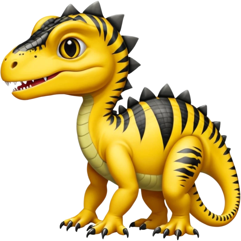 Dinosaurio amarillo con rayas negras emoji