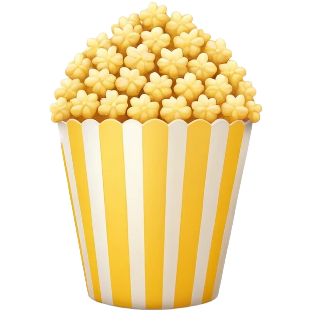 Simplest possible popcorn icon with basic shapes only emoji