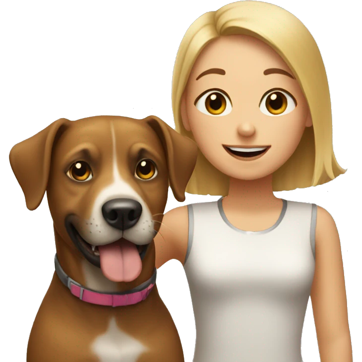 dog and girl emoji