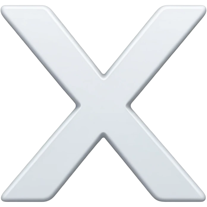 white letter X emoji