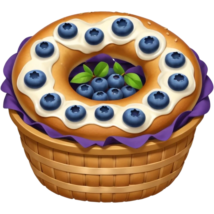 Basket of blueberry bagels  emoji