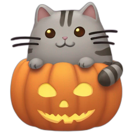 pusheen on halloween emoji