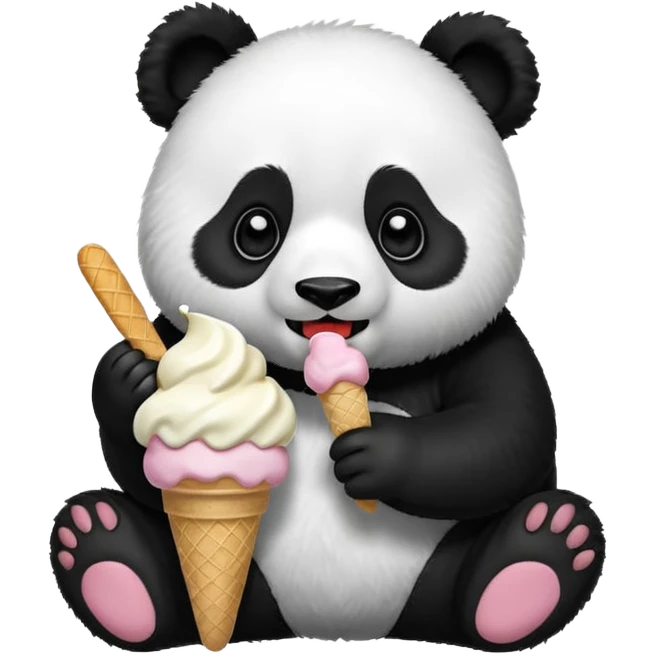 Panda eating ic emoji