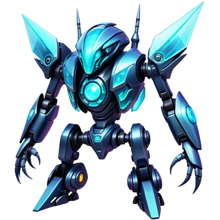  Epic legendary rare glowing mechanical Shiny sparkly transparent bioluminescent luminescent vibrant bright pastel dark exotic iridescent colorful gradients futuristic modern metallic glossy glittery fantasy-cyber-Fakémon-Vernid-mecha-creature emoji