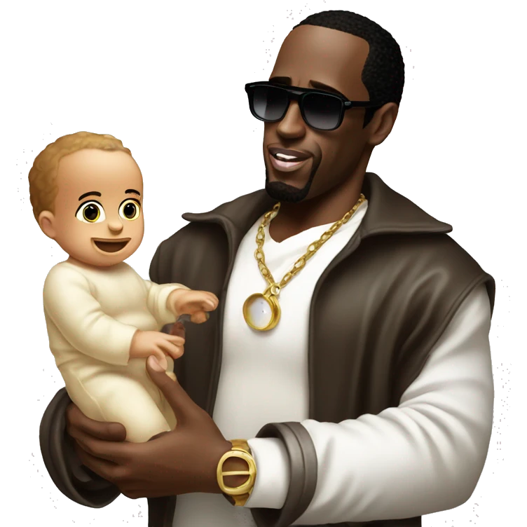 p diddy holding baby oil in his hand emoji