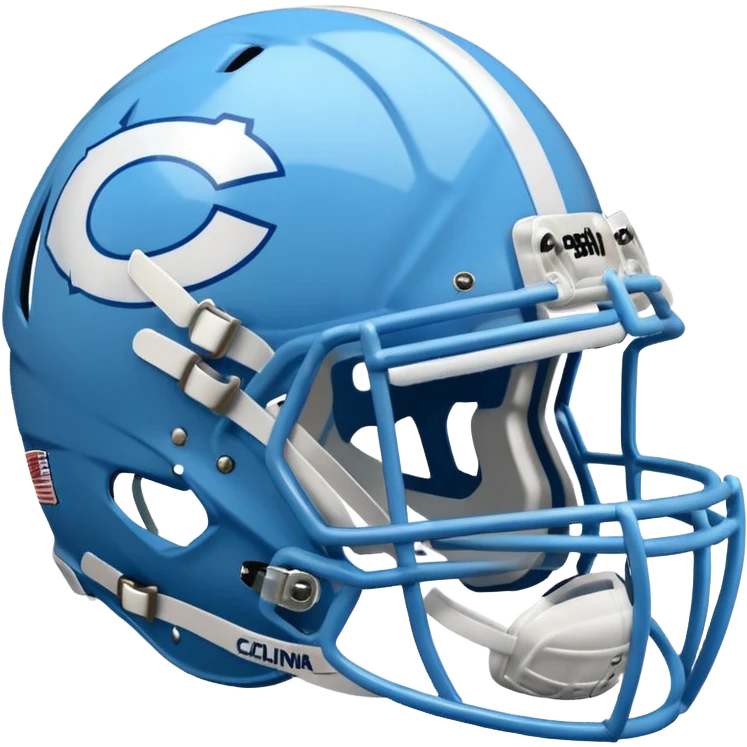 College football player helmet in  Carolina Blue color  emoji