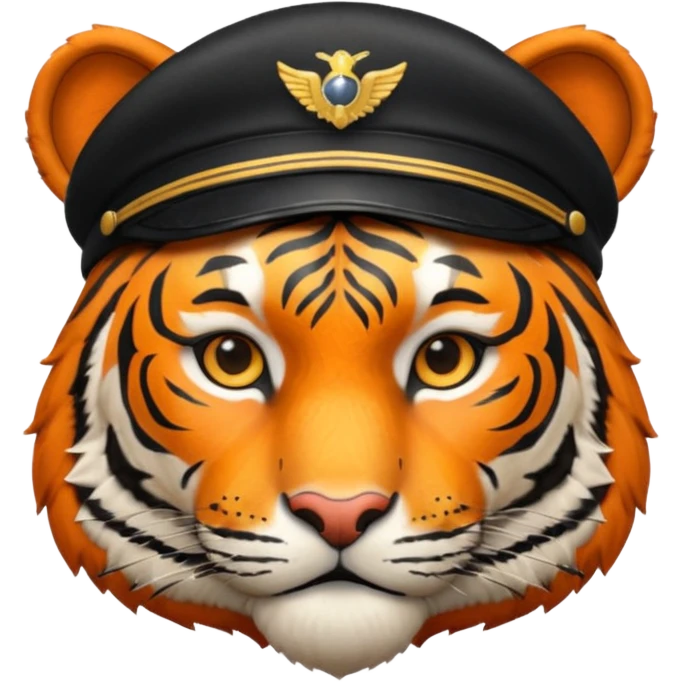 A TIGER WITH PILOT CAP emoji