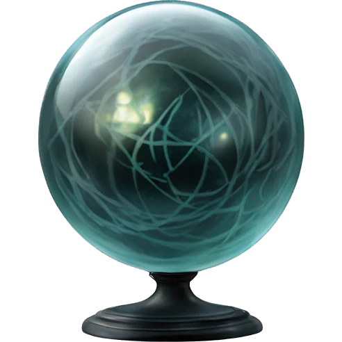 The prophecy orb: A glass sphere containing a prophecy about Harry and Voldemort. It has delicate markings and a misty interior that swirls with prophecy when examined.

 emoji