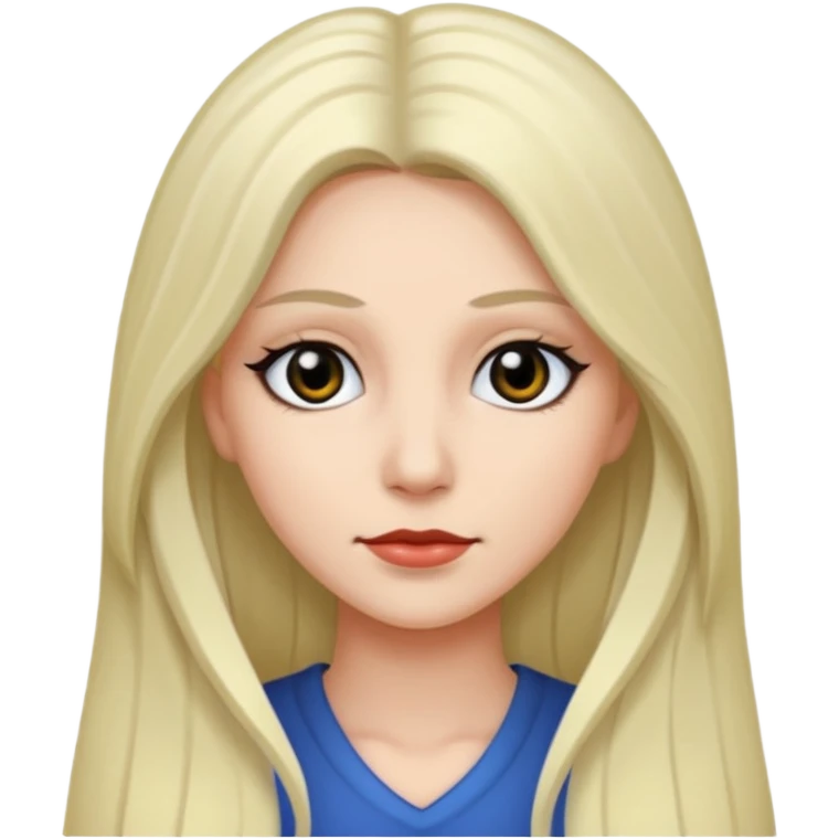 hair long normal hair with black eyes, and white skin emoji