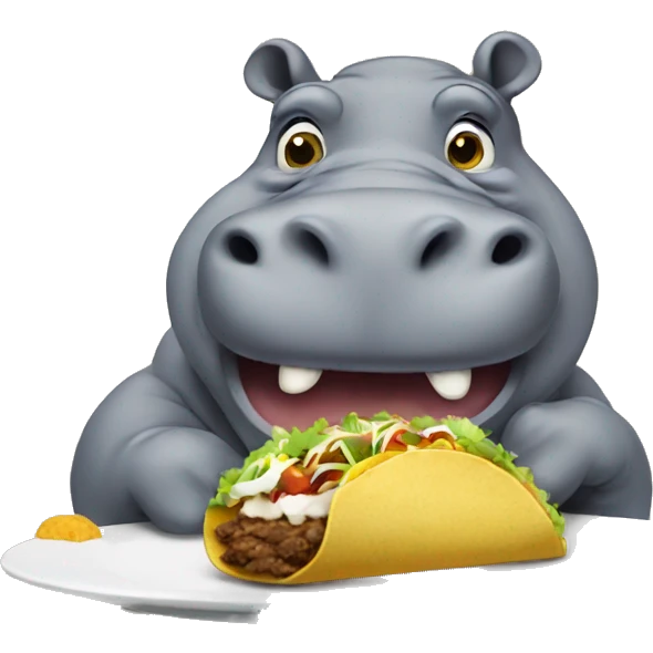 hippo eating taco emoji