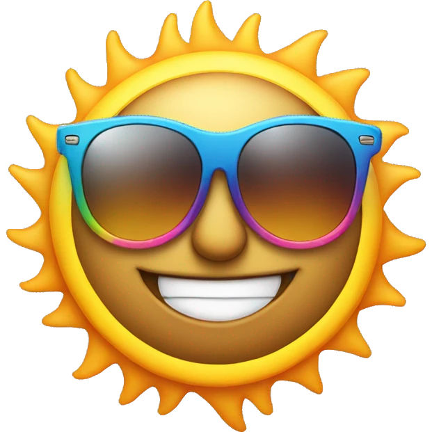 cool sun with rainbow sunglasses  emoji