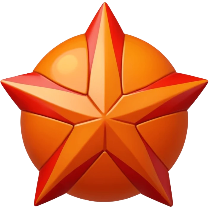Oreange ball in red star emoji