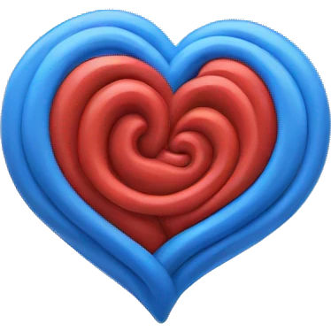 Heart with Red and blue swirls colors emoji