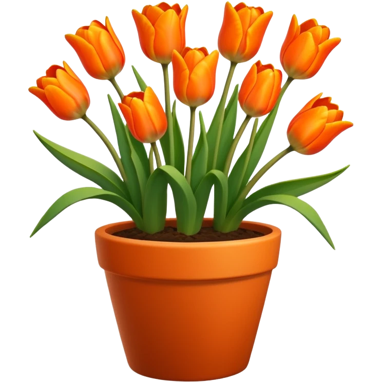 orange tulips flower pot emoji