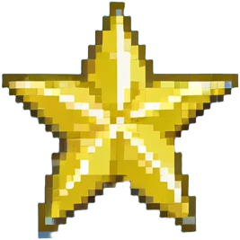 yellow volumetric 4-pointed star, four terminal star emoji