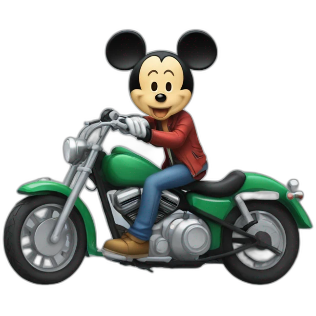 Mickey en moto emoji