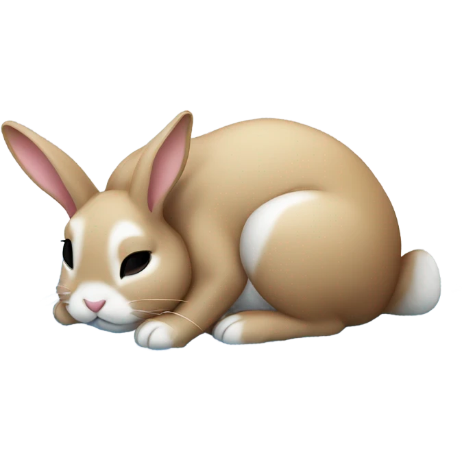 Bunny sleeping on a puddle of water emoji